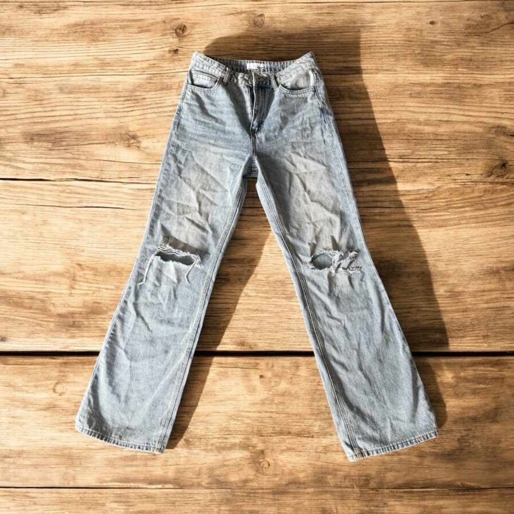 VERVET BY FLYING MONKEY Light Blue Wide Leg Pants